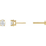 14K Yellow Gold 1/6 CT Natural Diamond Earring