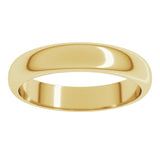 18K Yellow Gold 4 mm Half Round Band Size 7