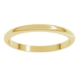18K Yellow Gold 2 mm Half Round Band Size 7