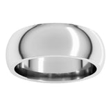 14K White Gold 7 mm Comfort-Fit Half Round Band Size 9