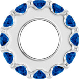 14K White Gold Natural Blue Sapphire Spacer Charm/Pendant