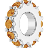 Sterling Silver Natural Citrine Spacer Charm/Pendant