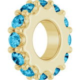 14K Yellow Gold Natural Aquamarine Spacer Charm/Pendant