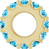 14K Yellow Gold Natural Aquamarine Spacer Charm/Pendant