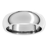 10K White Gold 6 mm Comfort-Fit Half Round Band Size 11