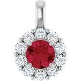 14K White Gold Lab-Grown Ruby & 1/3 CTW Lab-Grown Diamond Pendant