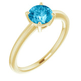 14K Yellow Gold Natural Aquamarine Solitaire Ring