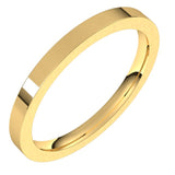 14K Yellow Gold 2 mm Comfort-Fit Flat Band Size 7.5