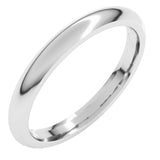 14K White Gold 2.5 mm Comfort-Fit Half Round Band Size 6.5