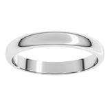 14K White Gold 3 mm Half Round Band Size 9