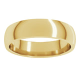 10K Yellow Gold 5 mm Lightweight Comfort-Fit Half Round Band Size 11.5