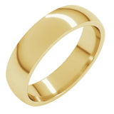 10K Yellow Gold 5 mm Lightweight Comfort-Fit Half Round Band Size 8.5