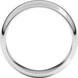 14K White Gold 6 mm Half Round Band Size 11.5