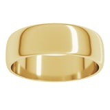 10K Yellow Gold 6 mm Lightweight Half Round Band Size 9.5