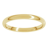 10K Yellow Gold 2 mm Lightweight Comfort-Fit Half Round Band Size 6