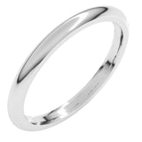 Sterling Silver 2 mm Comfort-Fit Half Round Band Size 6.5