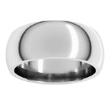 Sterling Silver 8 mm Comfort-Fit Half Round Band Size 12.5