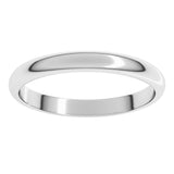 Sterling Silver 2.5 mm Half Round Band Size 7