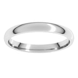Platinum 2.5 mm Lightweight Comfort-Fit Half Round Band Size 5.5