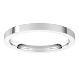 14K White Gold 2 mm Comfort-Fit Flat Band Size 3