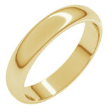 10K Yellow Gold 4 mm Half Round Band Size 11