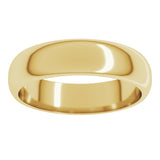 14K Yellow Gold 5 mm Half Round Band Size 12