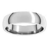 Platinum 5 mm Lightweight Comfort-Fit Half Round Band Size 7.5