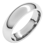 Platinum 5 mm Comfort-Fit Half Round Band Size 6.5