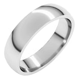10K White Gold 5 mm Lightweight Comfort-Fit Half Round Band Size 8