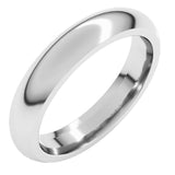 10K White Gold 4 mm Comfort-Fit Half Round Band Size 9