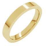 14K Yellow Gold 3 mm Comfort-Fit Flat Band Size 10.5