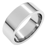 14K White Gold 7 mm Comfort-Fit Flat Band Size 10