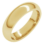 10K Yellow Gold 5 mm Comfort-Fit Half Round Band Size 12