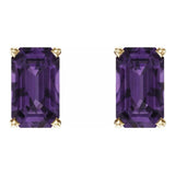 14K Yellow Gold Natural Amethyst Scroll Setting® Earrings