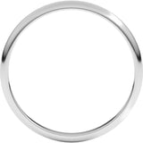 10K White Gold 2 mm Lightweight Half Round Band Size 5