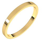 10K Yellow Gold 2 mm Flat Band Size 6
