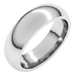 14K White Gold 6 mm Comfort-Fit Half Round Band Size 9