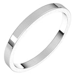 10K White Gold 2 mm Flat Band Size 5.5