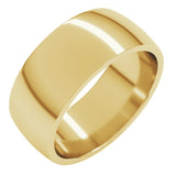 10K Yellow Gold 8 mm Lightweight Comfort-Fit Half Round Band Size 9.5