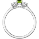 Sterling Silver Natural Peridot & 1/8 CTW Lab-Grown Diamond Ring