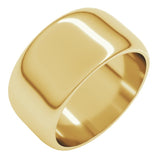 14K Yellow Gold 10 mm Half Round Band Size 11