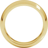 18K Yellow Gold 7 mm Comfort-Fit Half Round Band Size 8