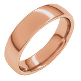 14K Rose Gold 5 mm Comfort-Fit European-Style Band Size 8