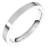 14K White Gold 2.5 mm Comfort-Fit Flat Band Size 9