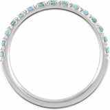 Sterling Silver Natural Aquamarine Stackable Ring