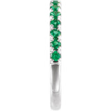 14K White Gold Lab-Grown Emerald Stackable Ring