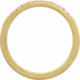 14K Yellow Gold Vermeil Natural Pink Tourmaline Stackable Ring