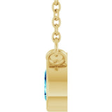 14K Yellow Gold Natural Blue Zircon 18" Necklace