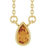 14K Yellow Gold Natural Citrine 18" Necklace