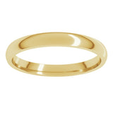 18K Yellow Gold 2.5 mm Lightweight Comfort-Fit Half Round Band Size 4.5
